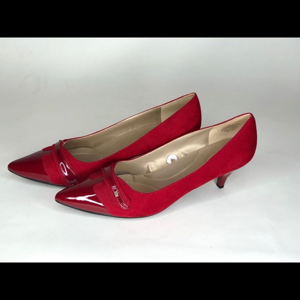 Red Suede and Patent leather Bandolinos size 10 - Picture 1 of 5